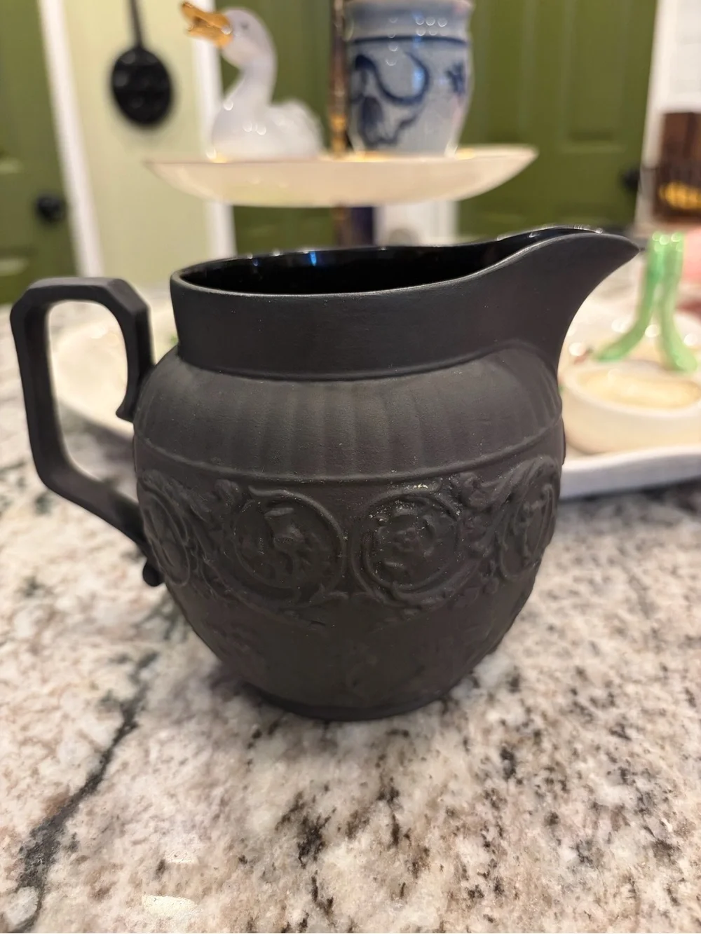 Wedgwood Vintage Black Basalt creamer